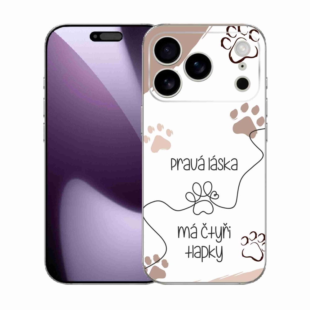 Gélový kryt mmCase na iPhone 17 Pro - psí motív 1 biele pozadie