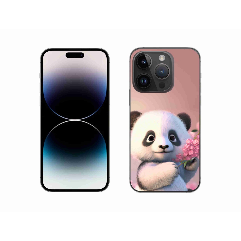 Gélový kryt mmCase na iPhone 14 Pro - roztomilá panda
