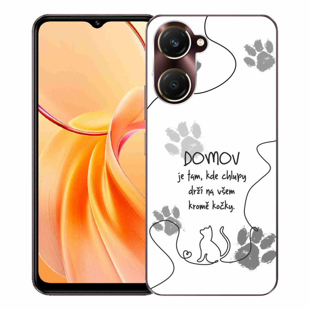 Gélový kryt mmCase na Vivo Y28s 5G - mačacie motív biele pozadie