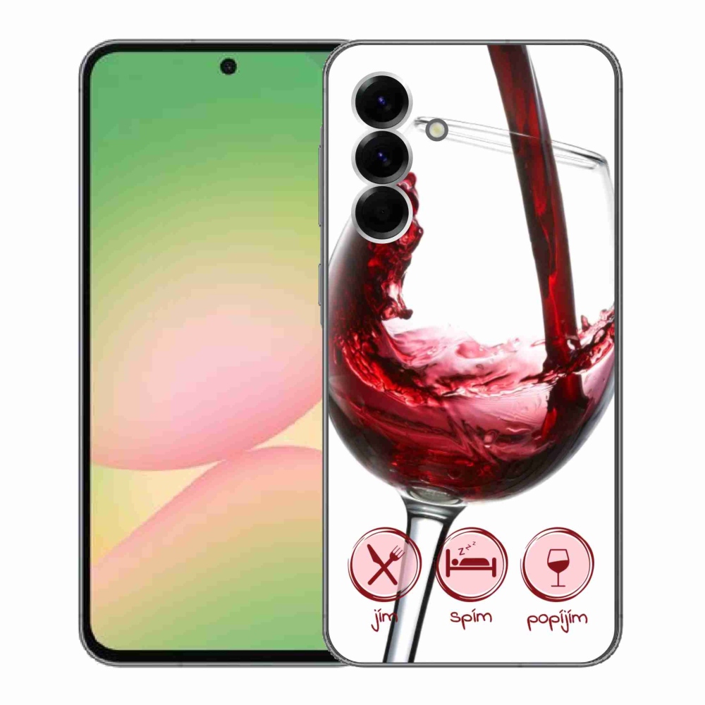 Gélový kryt mmCase na Samsung Galaxy A56 5G - pohár vína červené