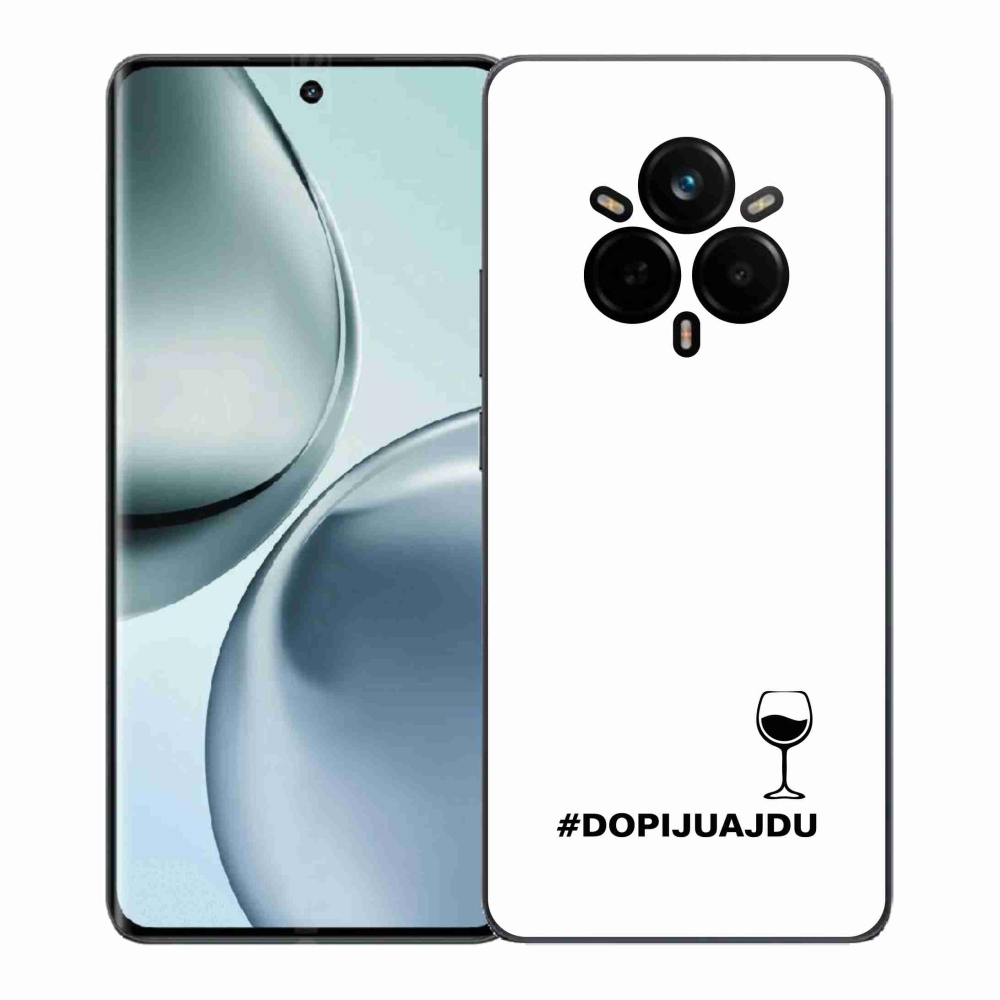 Gélový kryt mmCase na Realme 14 Pro+ 5G - vínny motív biele pozadie