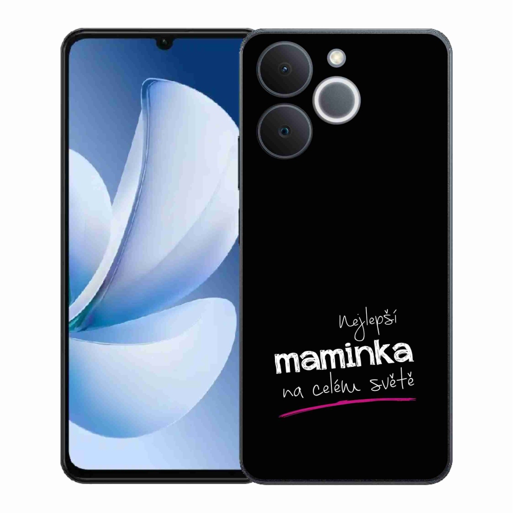 Gélový kryt mmCase na Realme Note 70T - najlepšia mamička 4 čierne pozadie