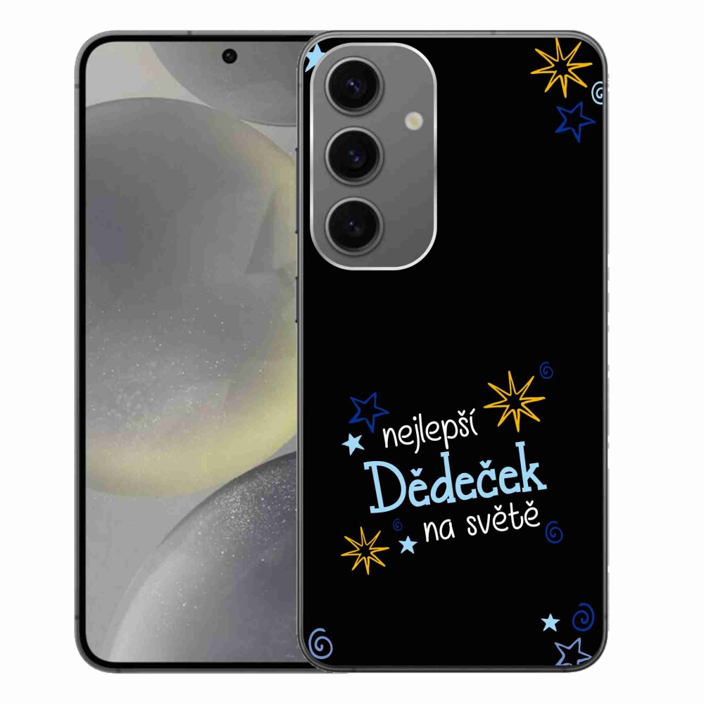 Gélový kryt mmCase na Samsung Galaxy S24+ - najlepší dedko čierne pozadie