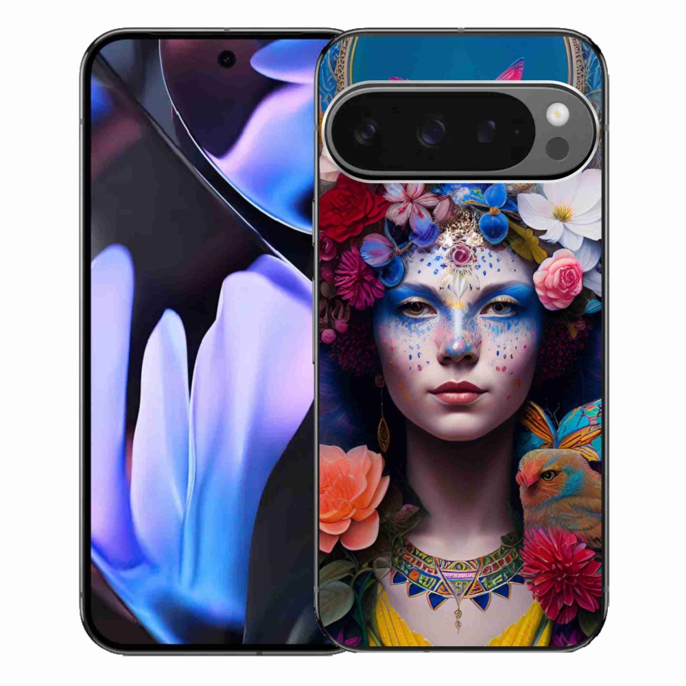 Gélový kryt mmCase na Google Pixel 9 Pro XL - žena s kvetinami