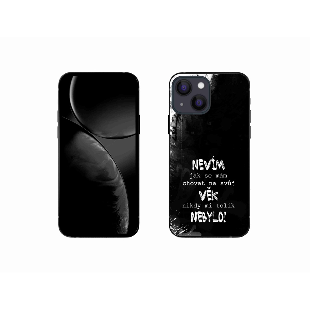 Gélový kryt mmCase na iPhone 13 mini 5.4 - vtipný text 14 čierne pozadie