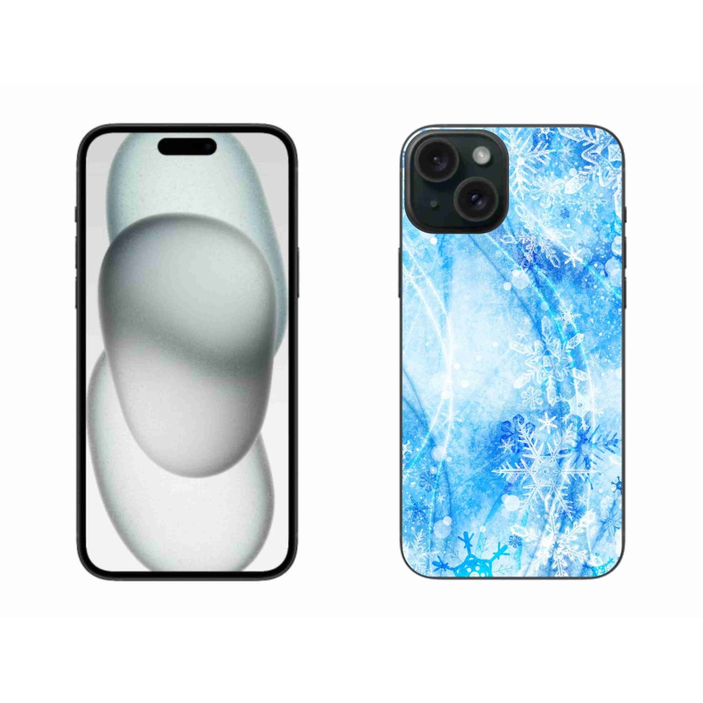 Gélový kryt mmCase na iPhone 15 Plus - snehové vločky