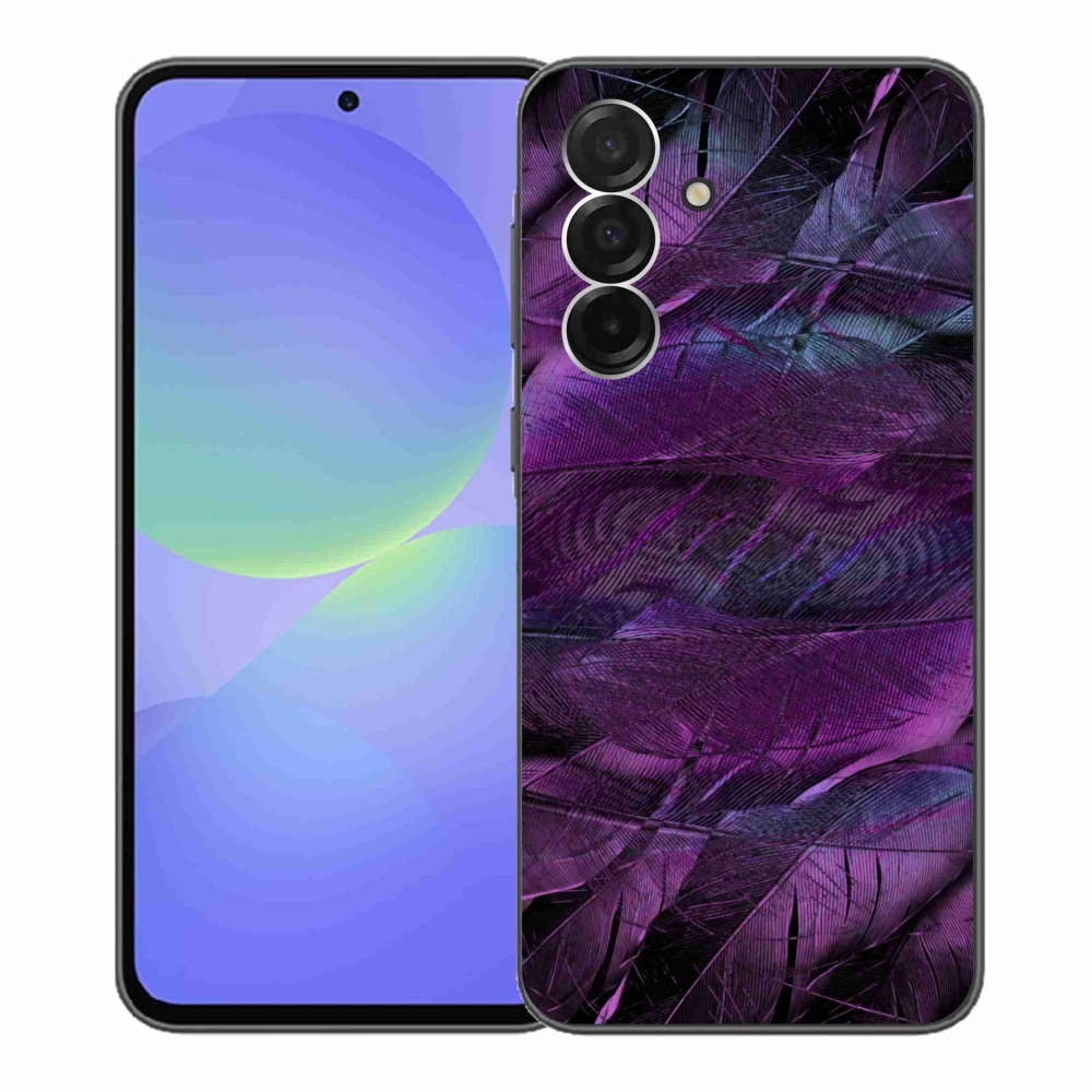 Gélový kryt mmCase na Samsung Galaxy A36 5G - fialové pierka