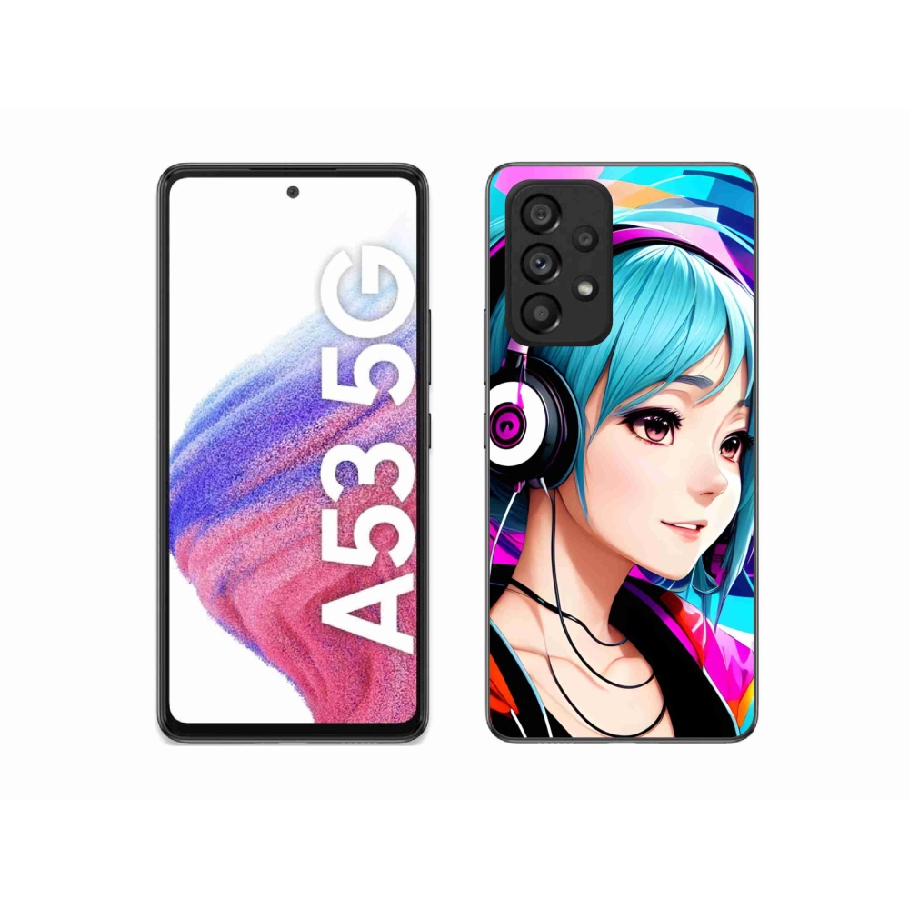 Gélový kryt mmCase na Samsung Galaxy A53 5G - dievča so slúchadlami
