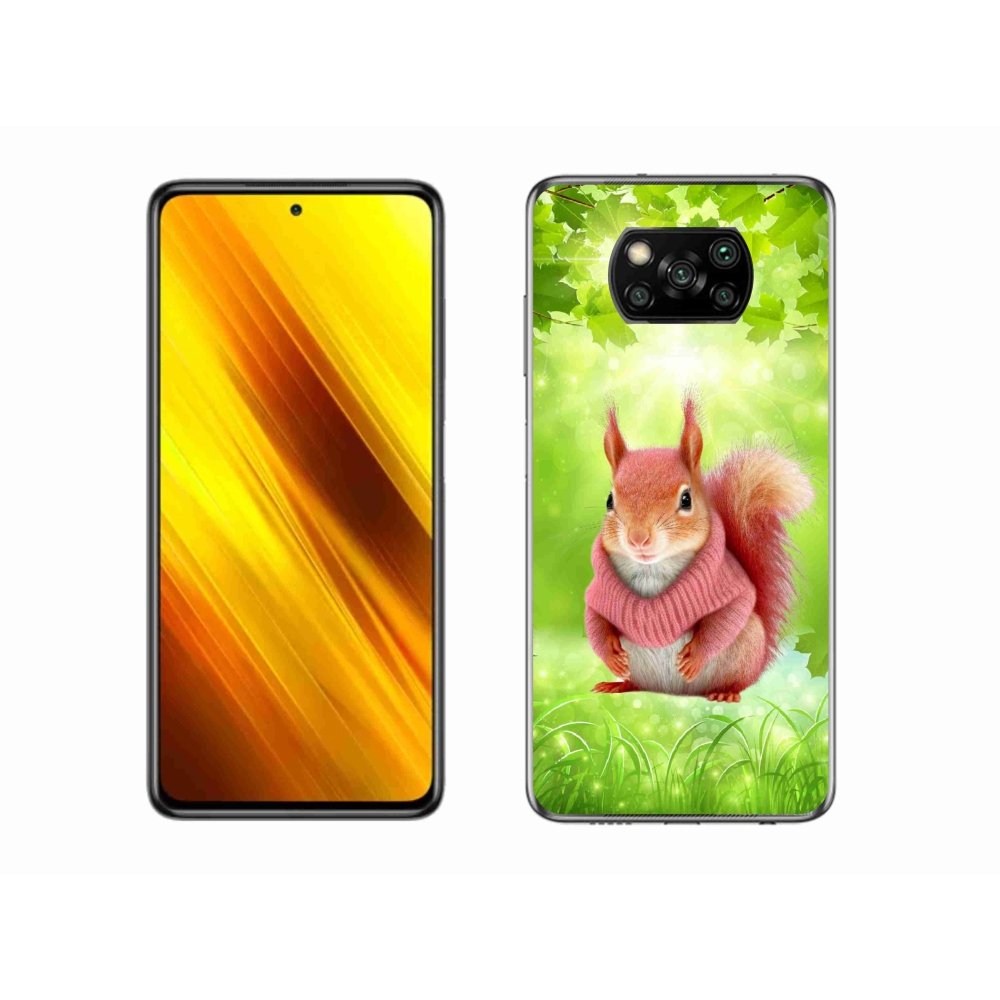 Gélový kryt mmCase na Xiaomi Poco X3 - veverička vo svetri