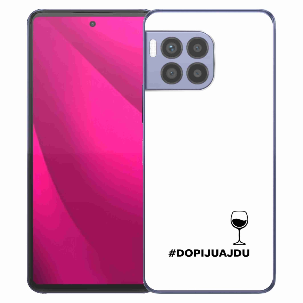 Gélový kryt mmCase na T-Mobile T Phone 2 Pro - vínny motív biele pozadie