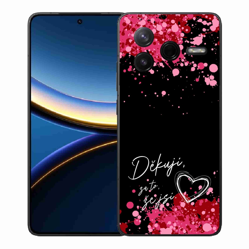 Gélový kryt mmCase na Xiaomi Poco F7 Pro - zamilovaný text 2 čierne pozadie