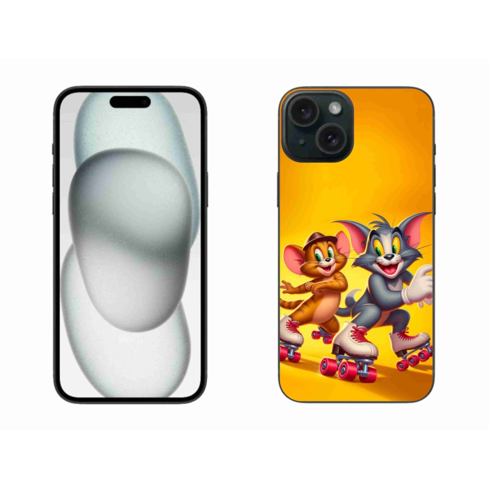 Gélový kryt mmCase na iPhone 15 Plus - tom a jerry