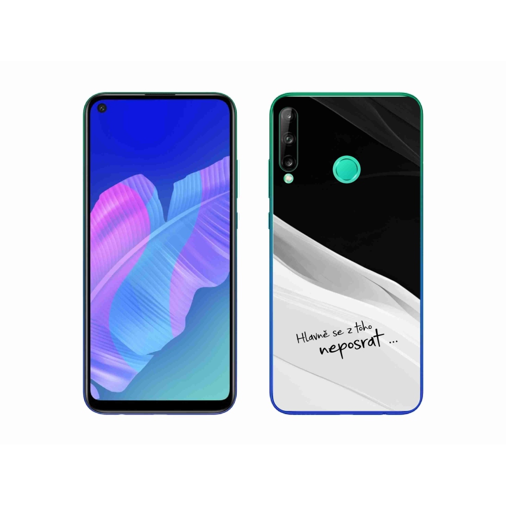 Gélový kryt mmCase na Huawei P40 Lite E - vtipný text 13 bieločierne pozadie
