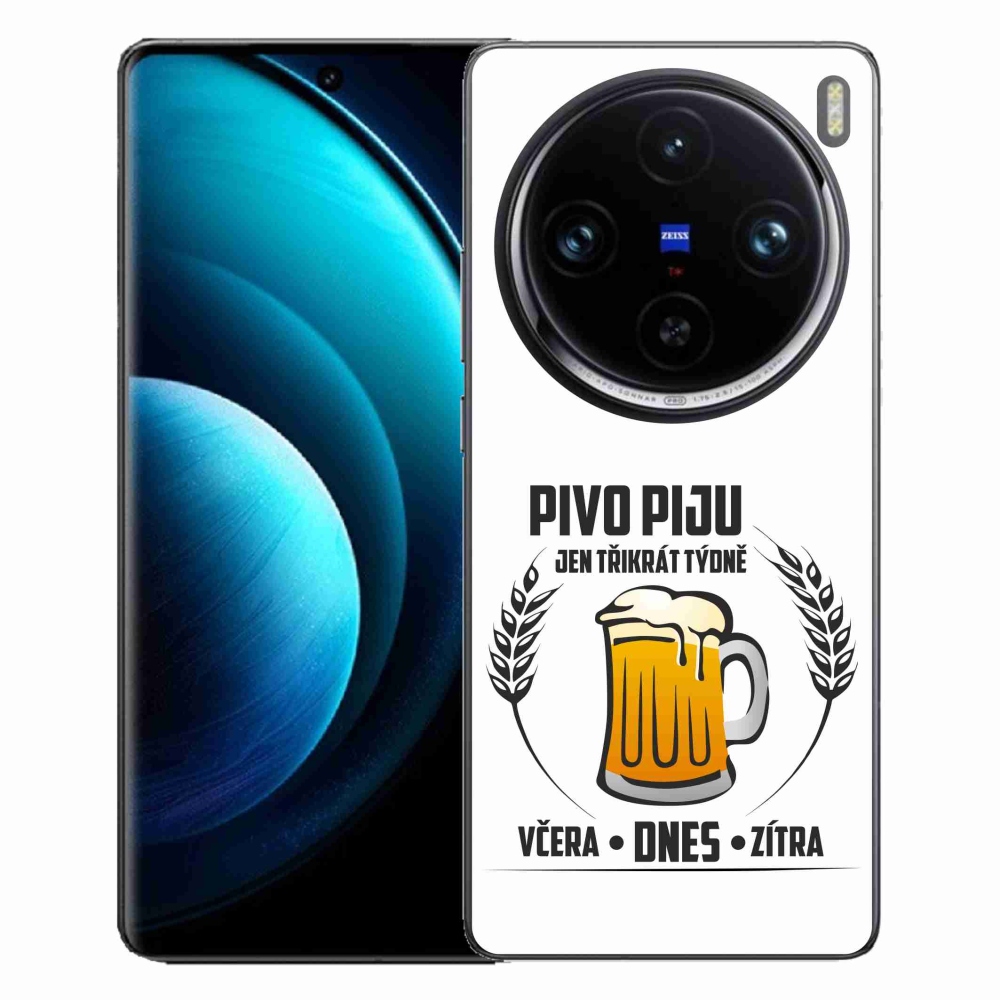 Gélový kryt mmCase na Vivo X100 Pro 5G - pivný motív biele pozadie