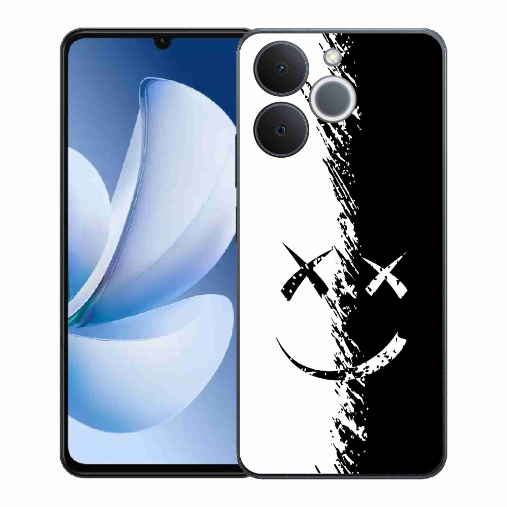 Gélový kryt mmCase na Realme Note 70T - čiernobiely smajlík