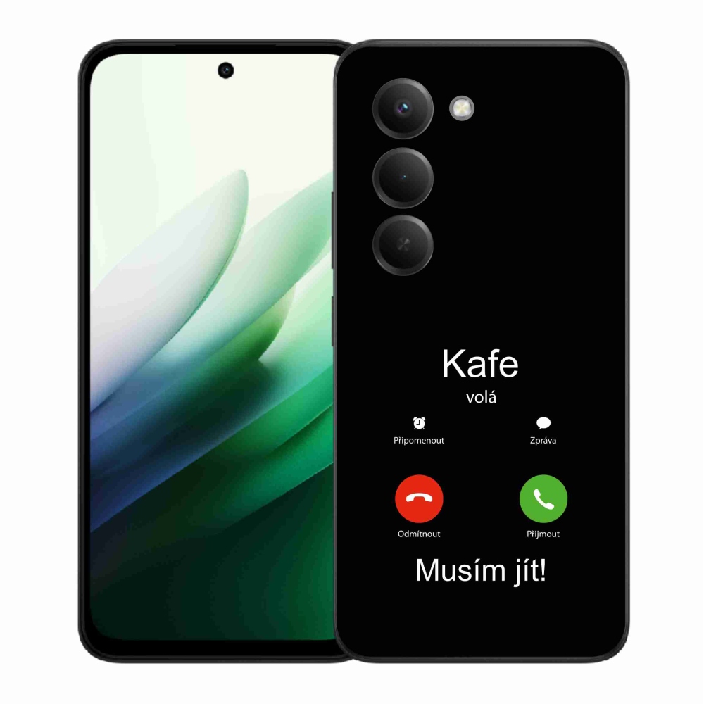 Gélový kryt mmCase na Xiaomi Redmi 15 5G (169mm) - káva volá čierne pozadie