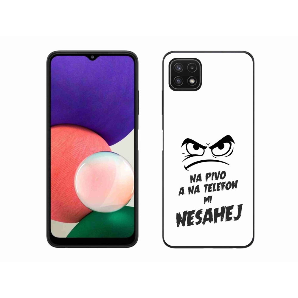 Gélový kryt mmCase na Samsung Galaxy A22 5G - pivný motív 2 biele pozadie