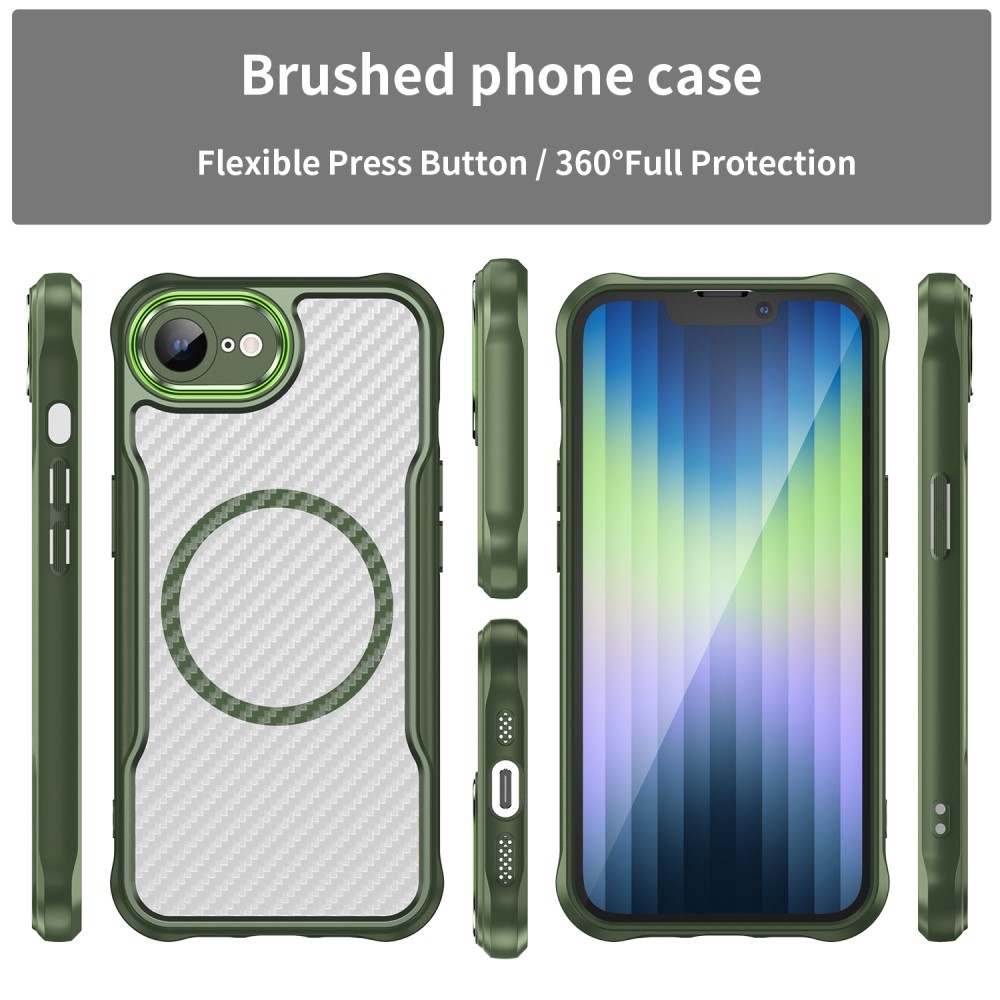 Texture odolný kryt s podporou MagSafe na iPhone 16e - zelený