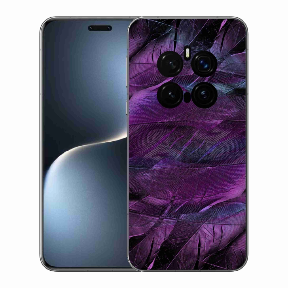 Gélový kryt mmCase na Honor Magic 7 Pro 5G - fialové pierka