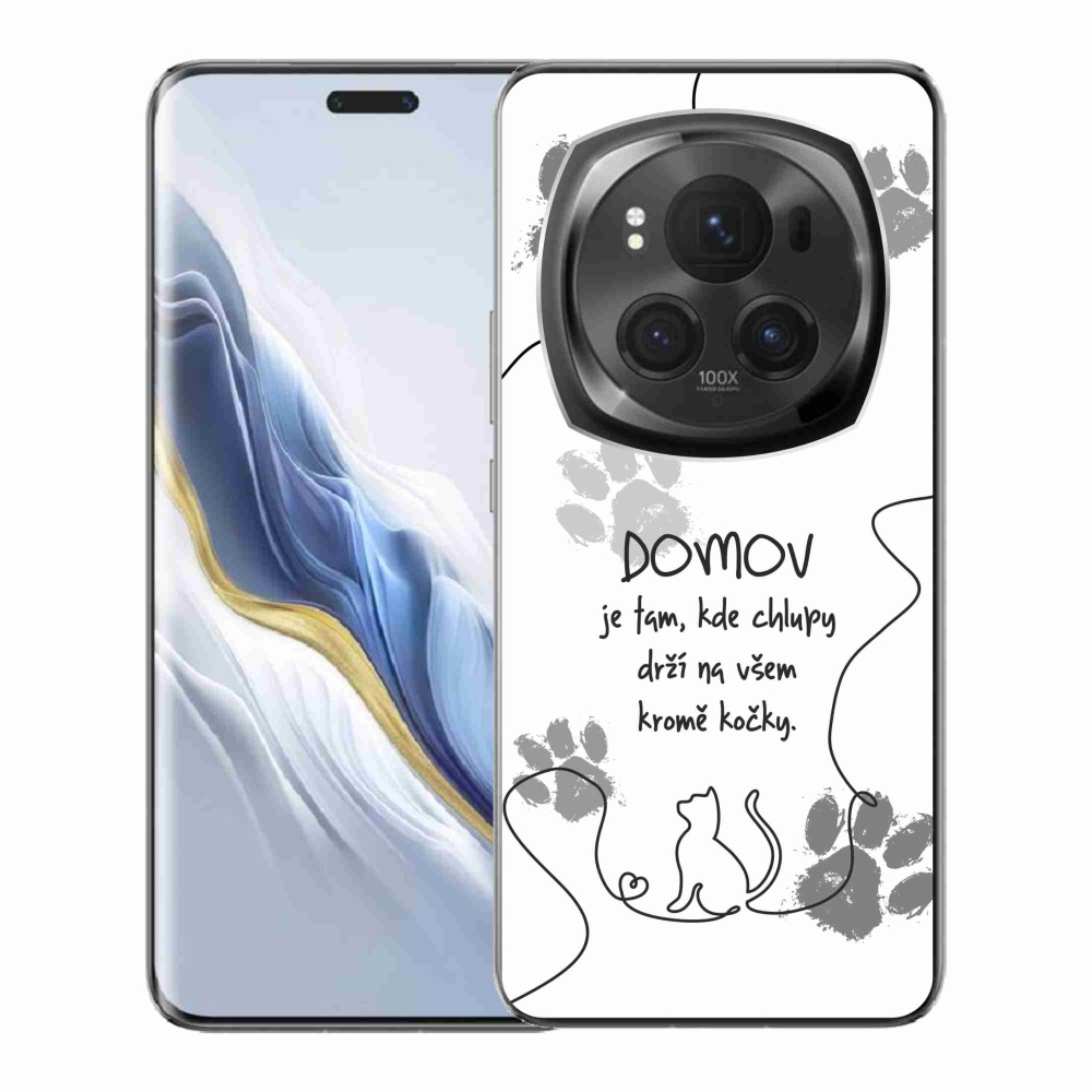 Gélový kryt mmCase na Honor Magic 6 Pro 5G - mačacie motív biele pozadie