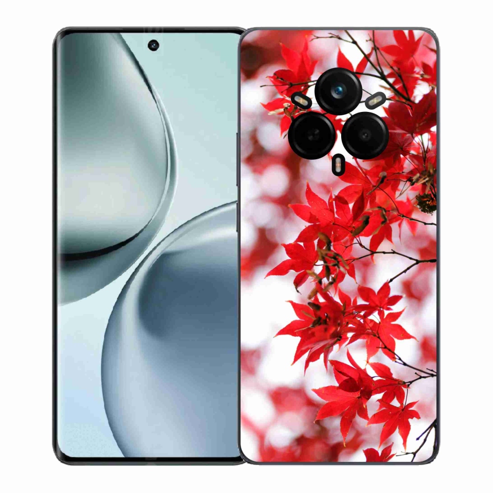 Gélový kryt mmCase na Realme 14 Pro+ 5G - červené listy