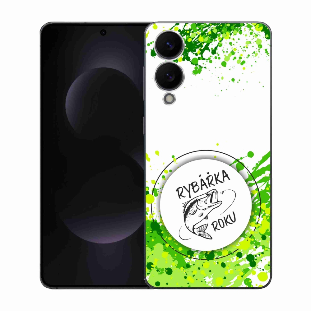 Gélový kryt mmCase na Samsung Galaxy S25 Edge - rybárka roku biele pozadie