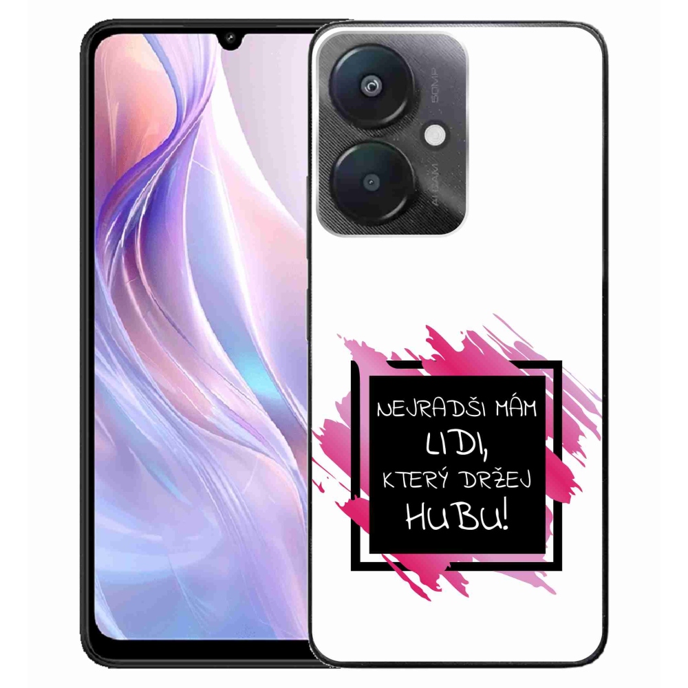 Gélový kryt mmCase na Xiaomi Redmi 13C 5G - vtipný text 7 čiernobiele pozadie