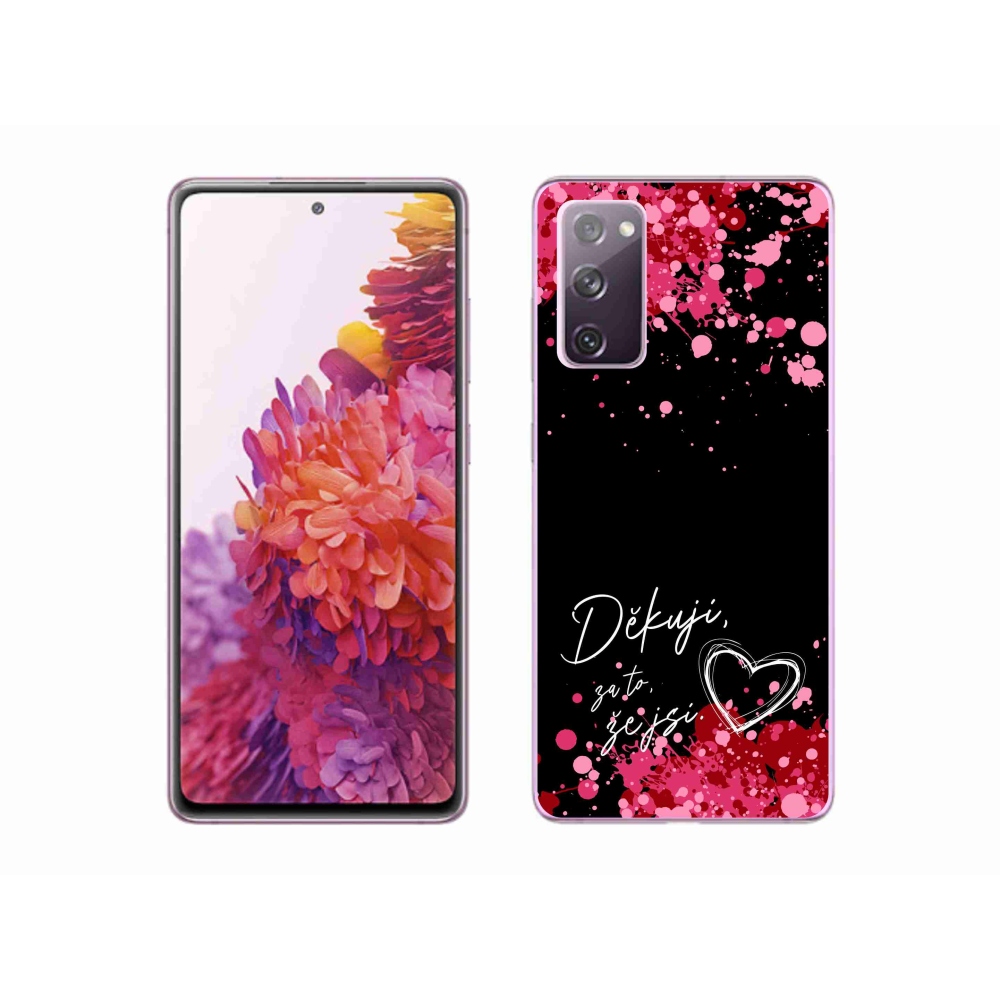 Gélový kryt mmCase na Samsung Galaxy S20 FE - zamilovaný text 2 čierne pozadie