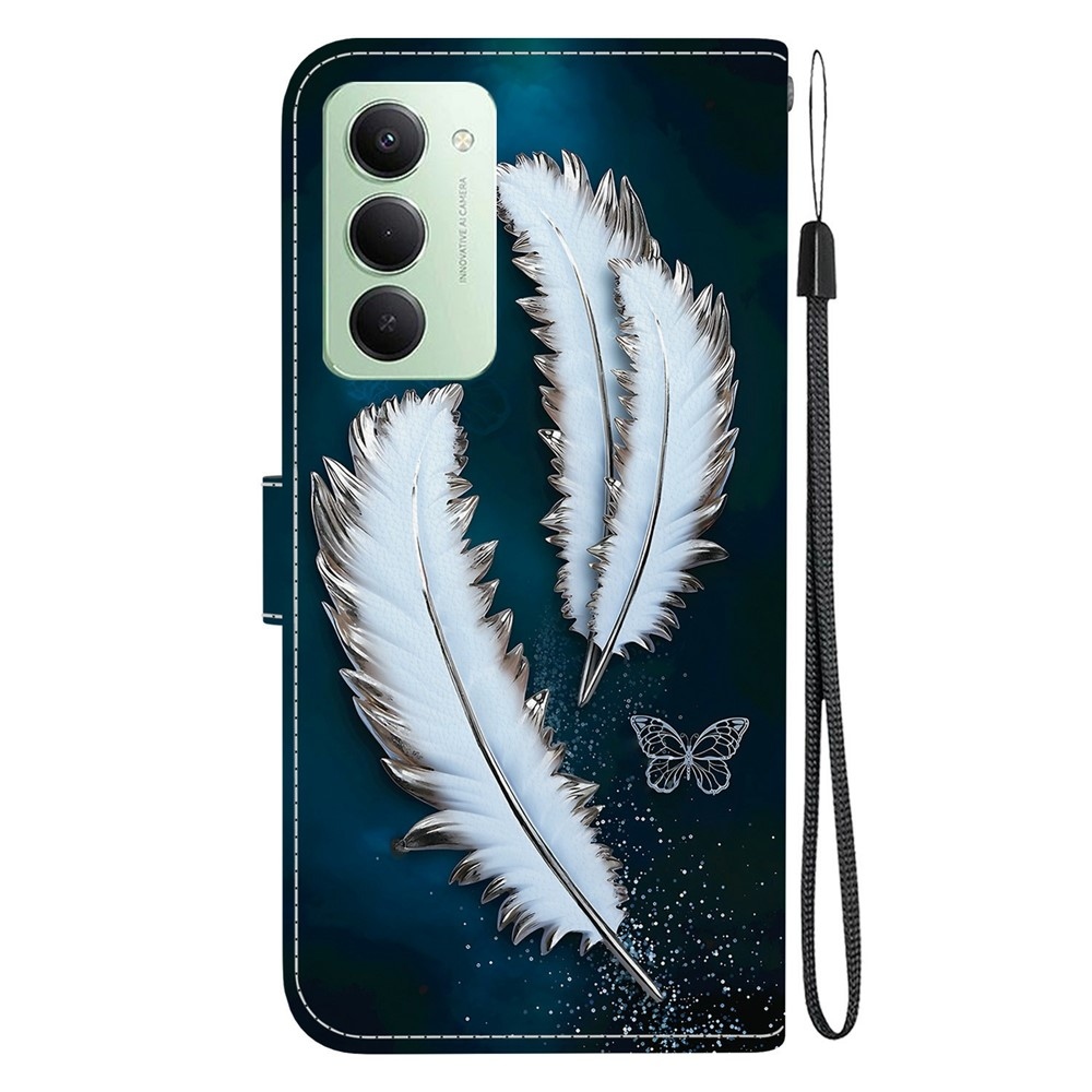 Versatile knižkové púzdro na Xiaomi Redmi 15 4G (171mm) - biela pierka