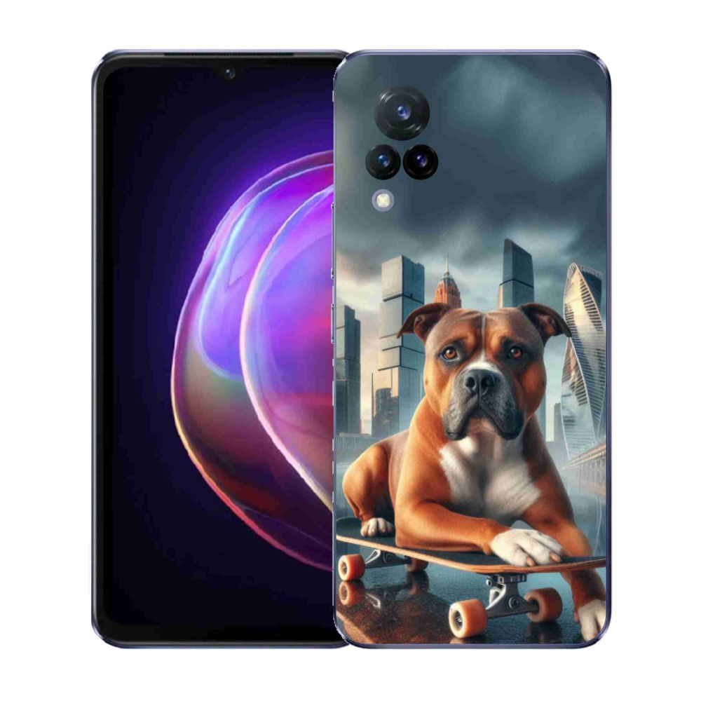 Gélový kryt mmCase na Vivo V21 4G/5G - pes na skateboarde