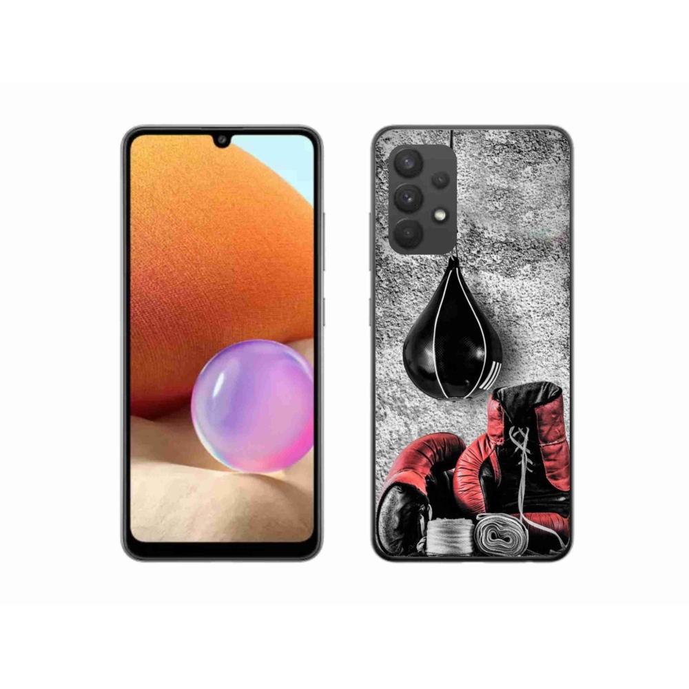 Gelový kryt mmCase na Samsung Galaxy A32 4G - boxovací pytel a rukavice