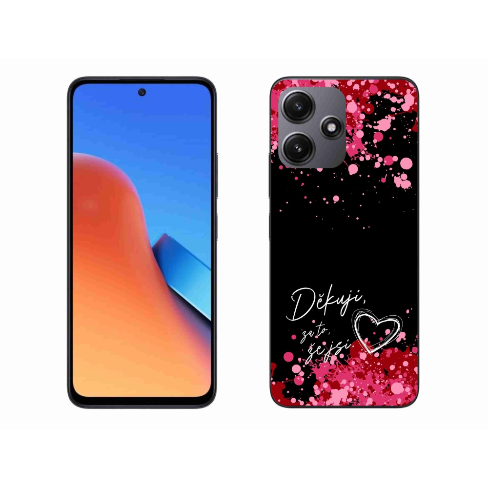Gélový kryt mmCase na Xiaomi Redmi 12 5G - zamilovaný text 2 čierne pozadie