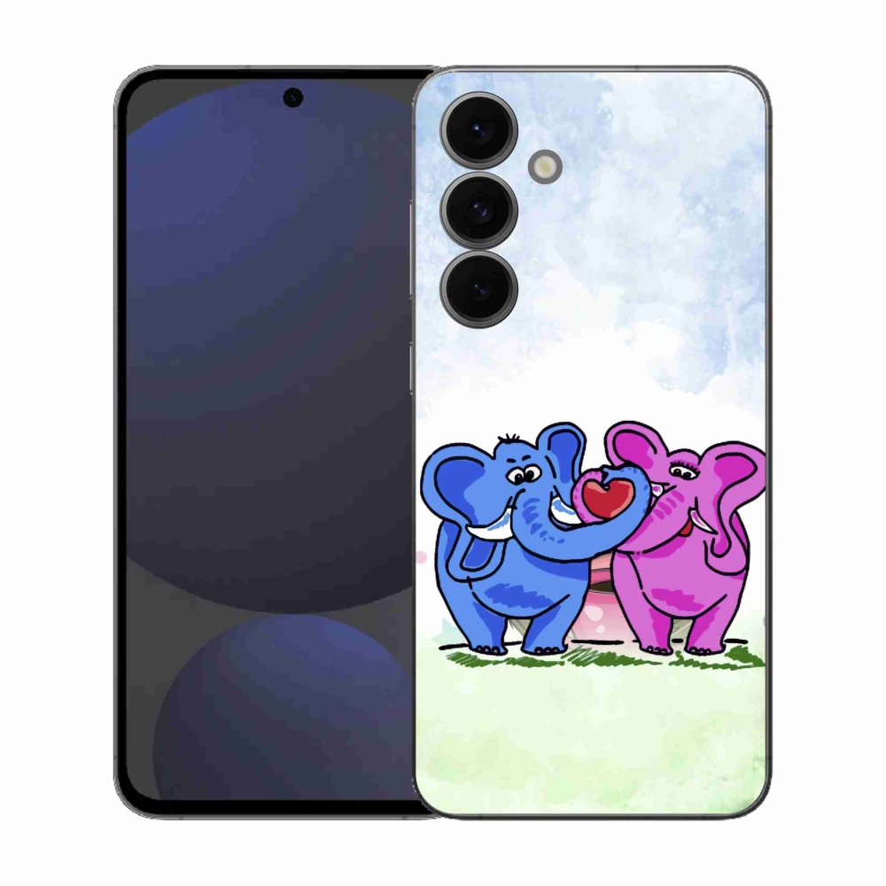 Gélový kryt mmCase na Samsung Galaxy S25 FE - zamilovaní slony