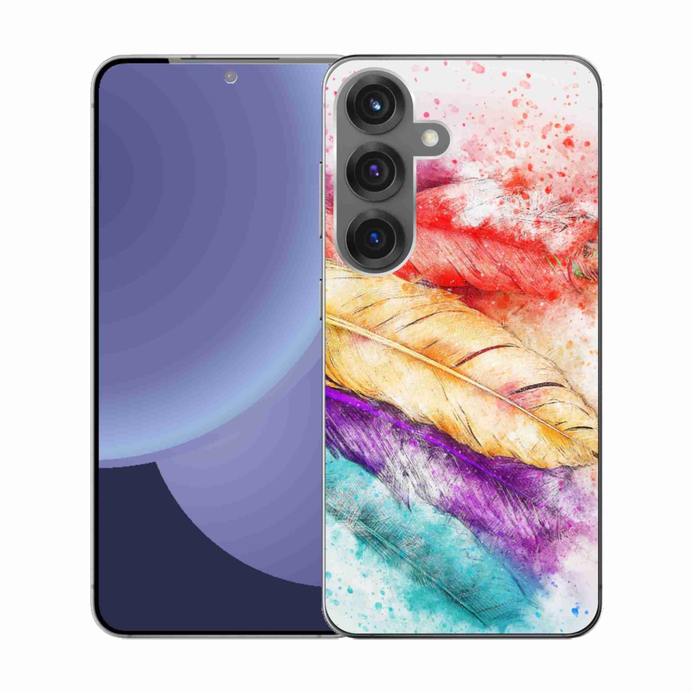 Gélový kryt mmCase na Samsung Galaxy S25 - farebné perie
