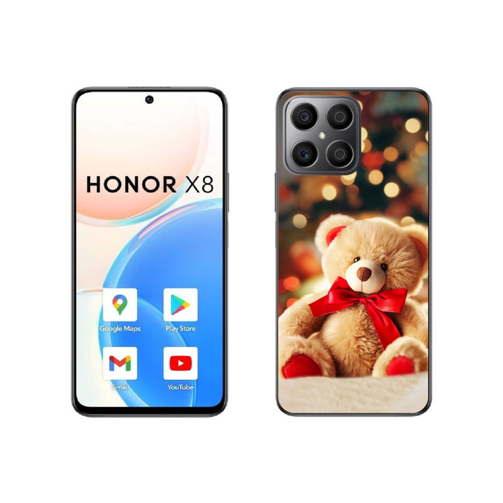 Gélový kryt mmCase na Honor X8 4G - plyšový medvedík