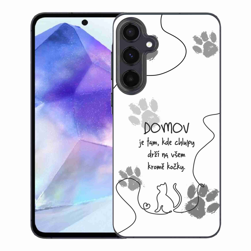 Gélový kryt mmCase na Samsung Galaxy A55 5G - mačacie motív biele pozadie