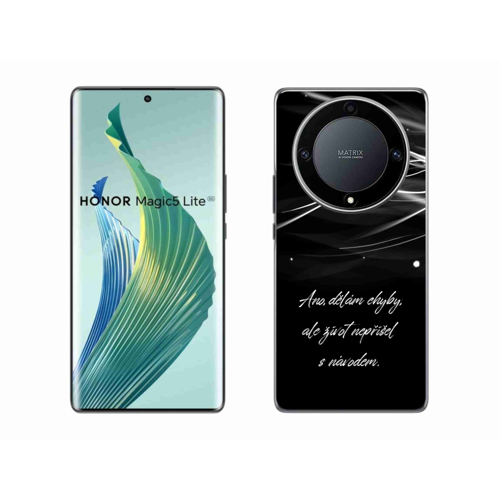 Gélový kryt mmCase na Honor Magic 5 Lite 5G - citát čierne pozadie