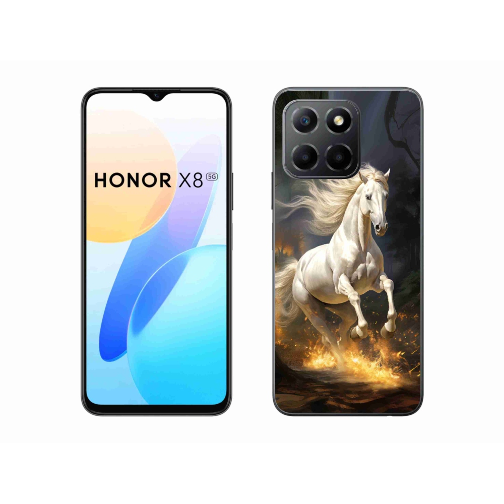 Gélový kryt mmCase na Honor X8 5G - biely kôň 2