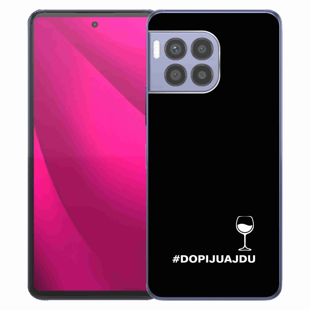Gélový kryt mmCase na T-Mobile T Phone 2 Pro - vínny motív čierne pozadie