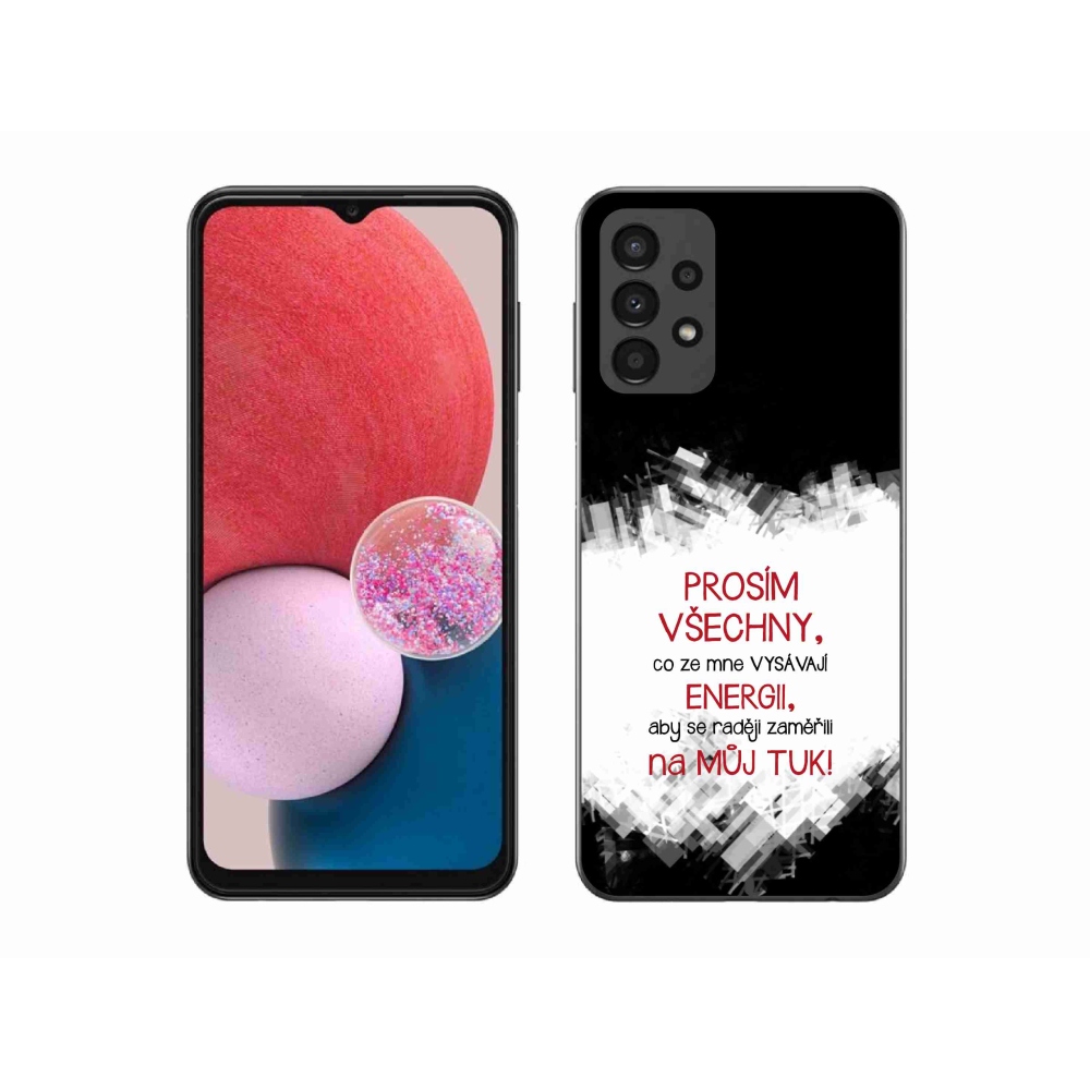 Gélový kryt mmCase na Samsung Galaxy A13 4G - vtipný text 1 červený