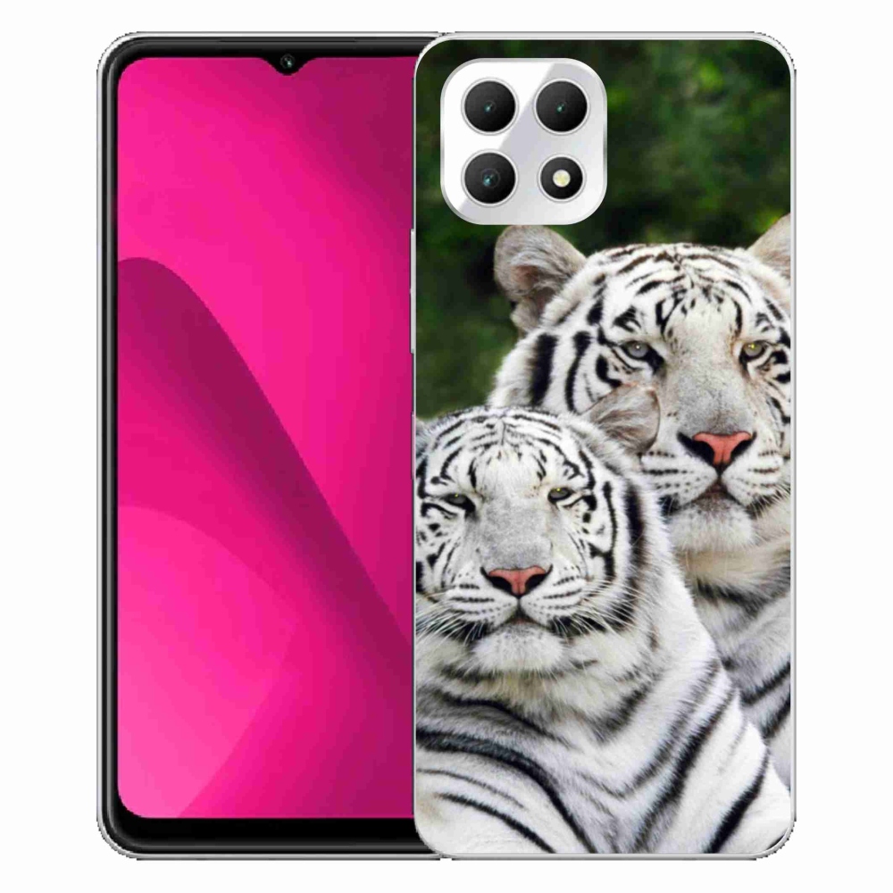 Gélový kryt mmCase na T-Mobile T Phone 2 - bieli tigre