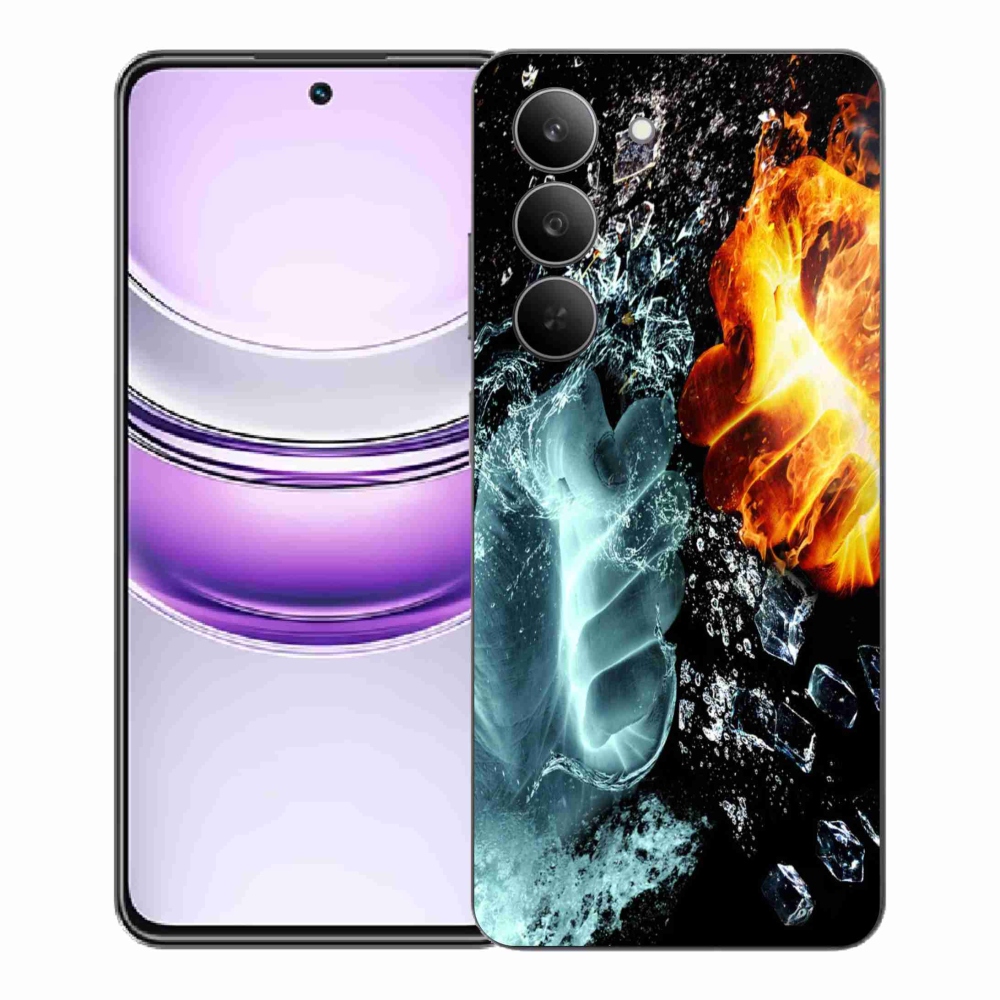 Gélový kryt mmCase na Realme 14x 5G - voda a oheň