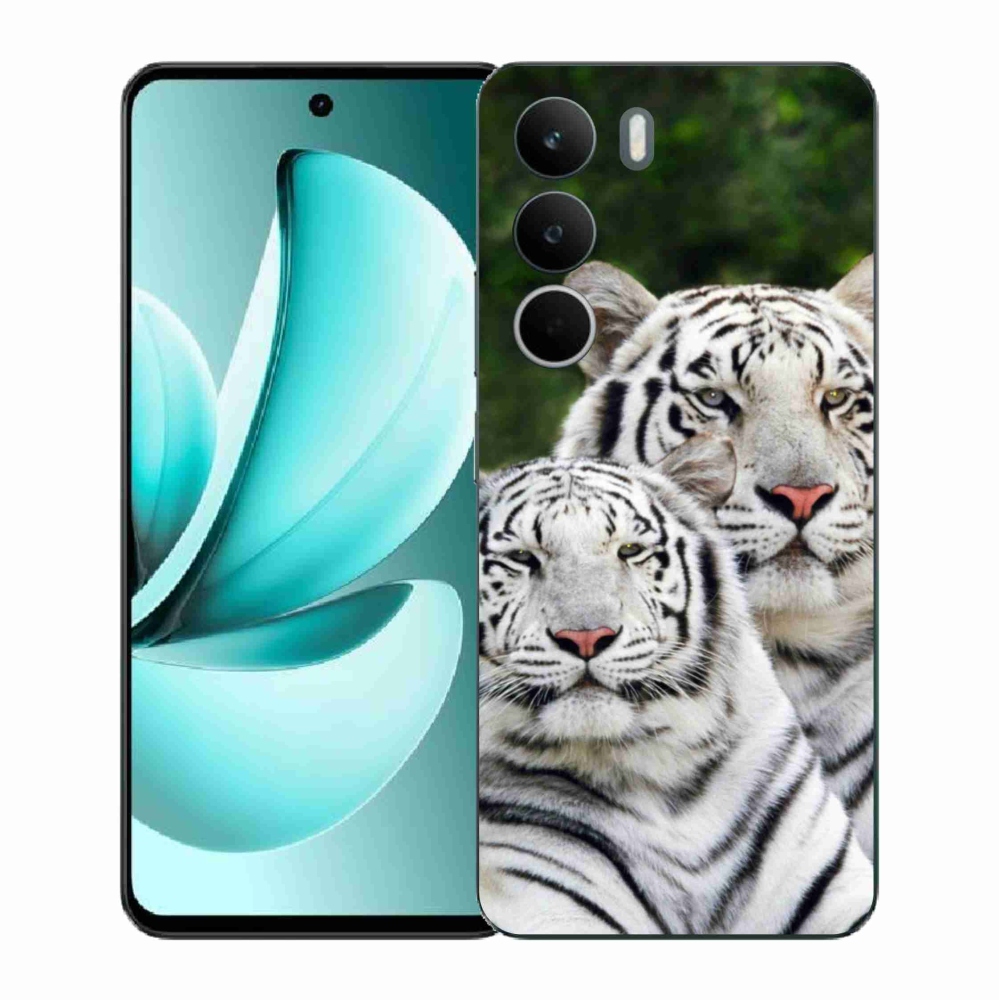 Gélový kryt mmCase na Realme C71 - bieli tigre