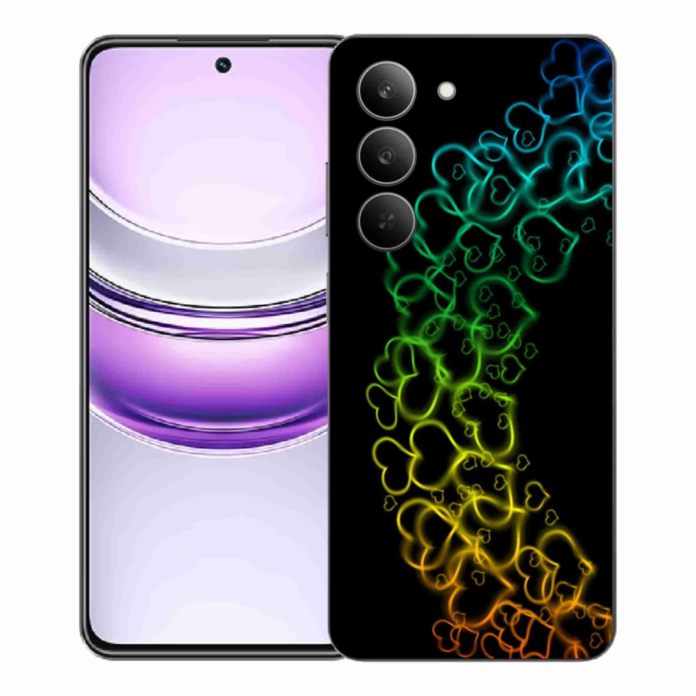 Gélový kryt mmCase na Realme 14x 5G - farebné srdiečka