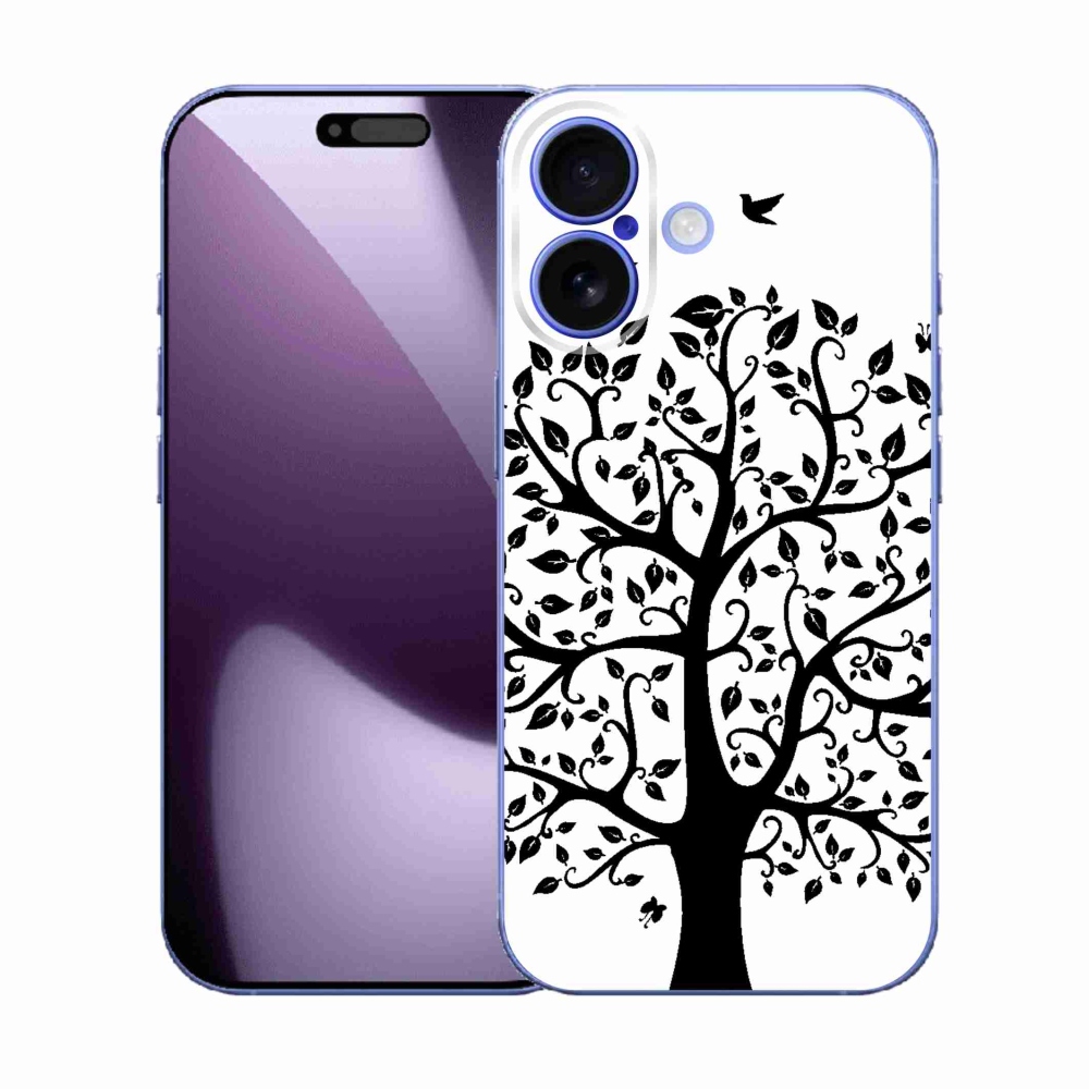 Gélový kryt mmCase na iPhone 17 - čiernobiely strom