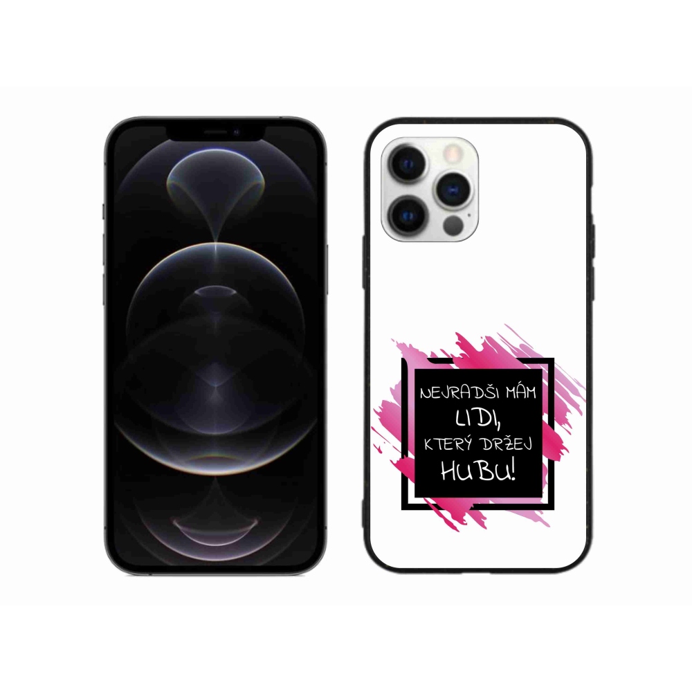 Gélový kryt mmCase na iPhone 12 Pro Max - vtipný text 7 čiernobiele pozadie