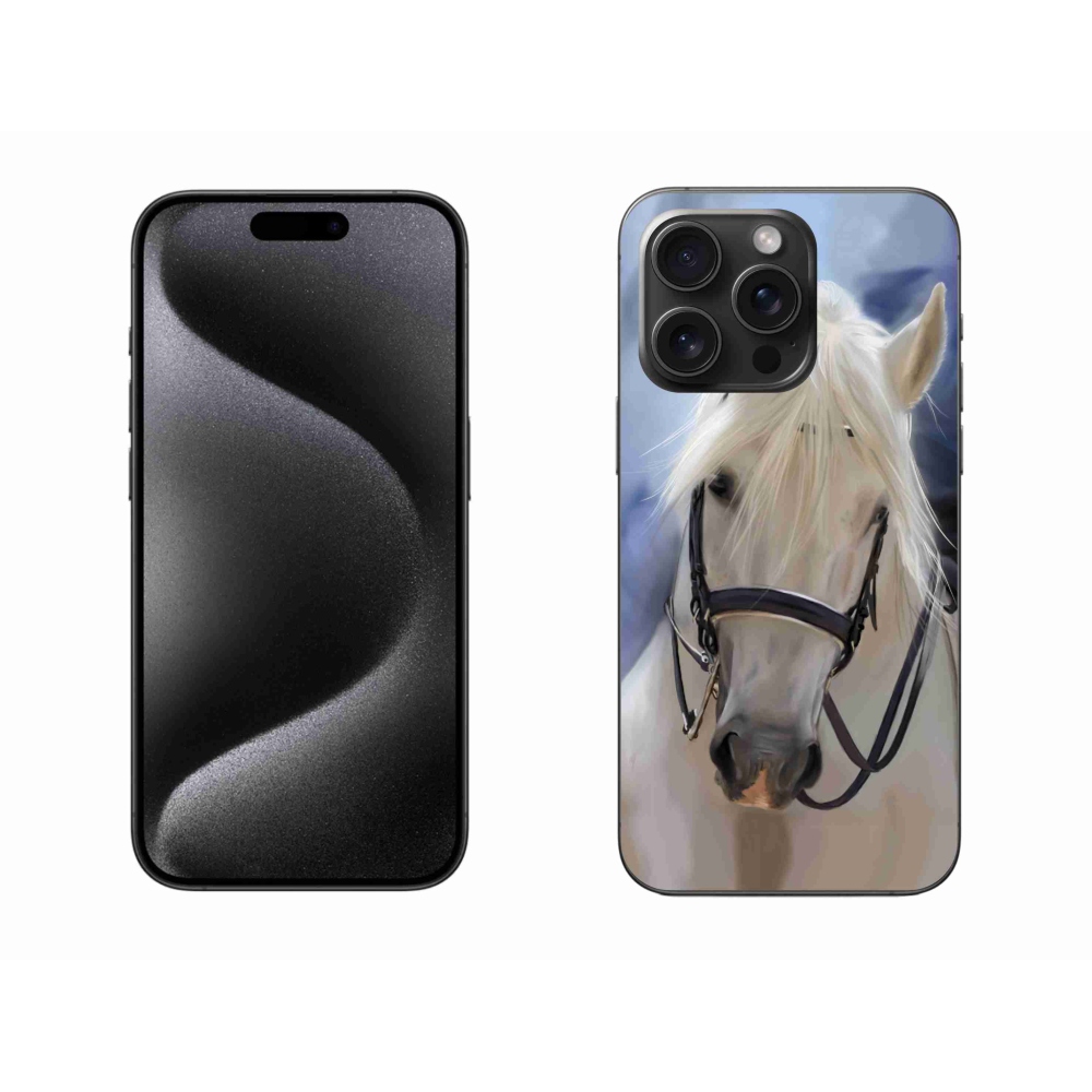 Gélový kryt mmCase na iPhone 15 Pro Max - biely kôň