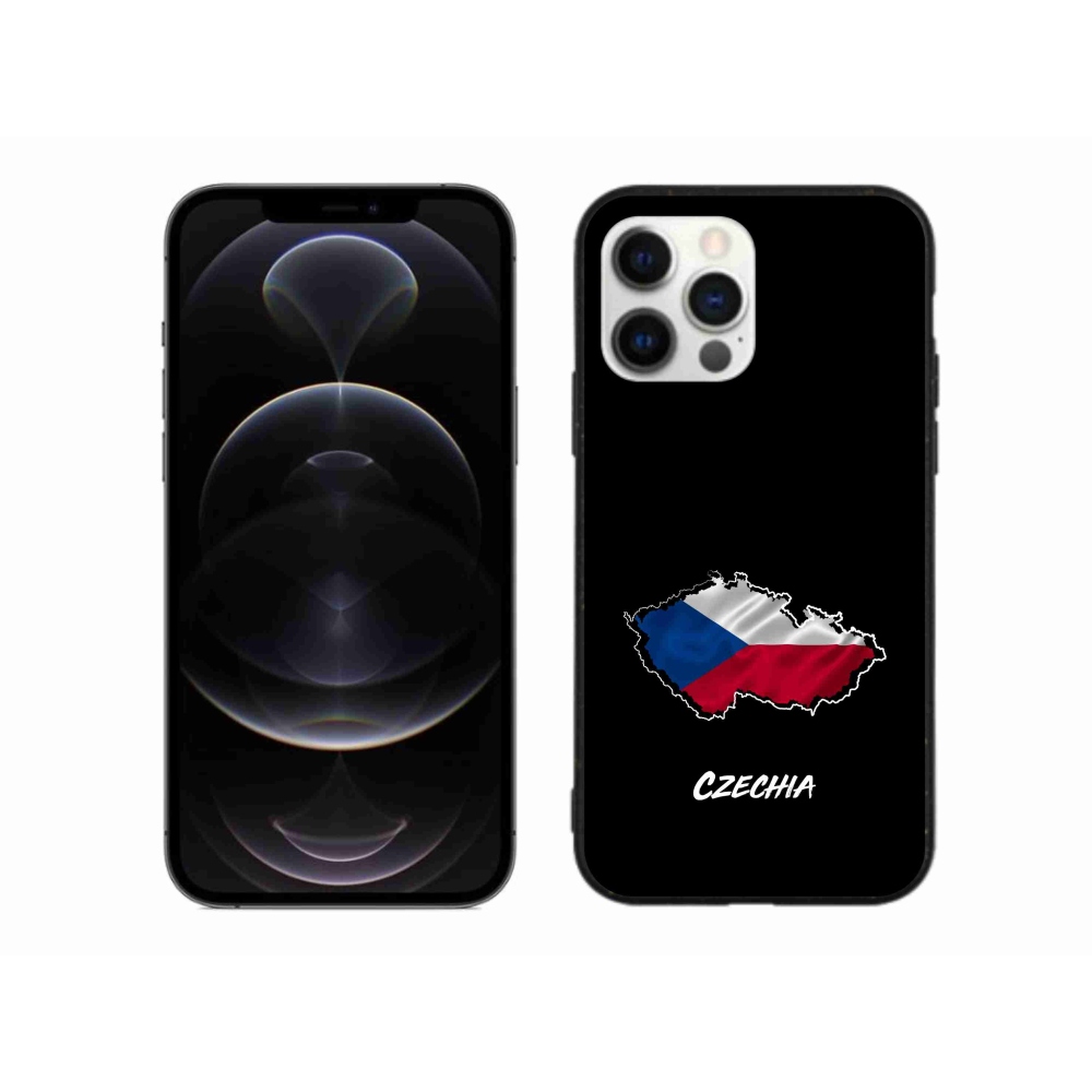Gélový kryt mmCase na iPhone 12 Pro Max - Czechia čierne pozadie