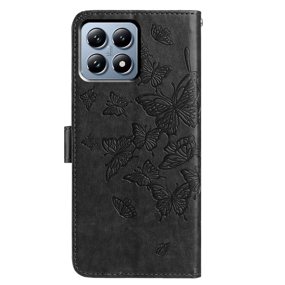 Floral Butterfly knižkové púzdro na Xiaomi 15T Pro - čierne