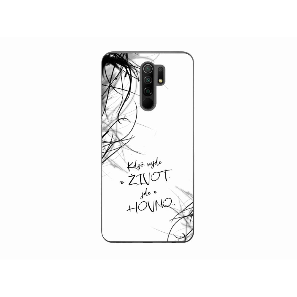 Gélový kryt mmCase na Xiaomi Redmi 9 - vtipný text 16 biele pozadie